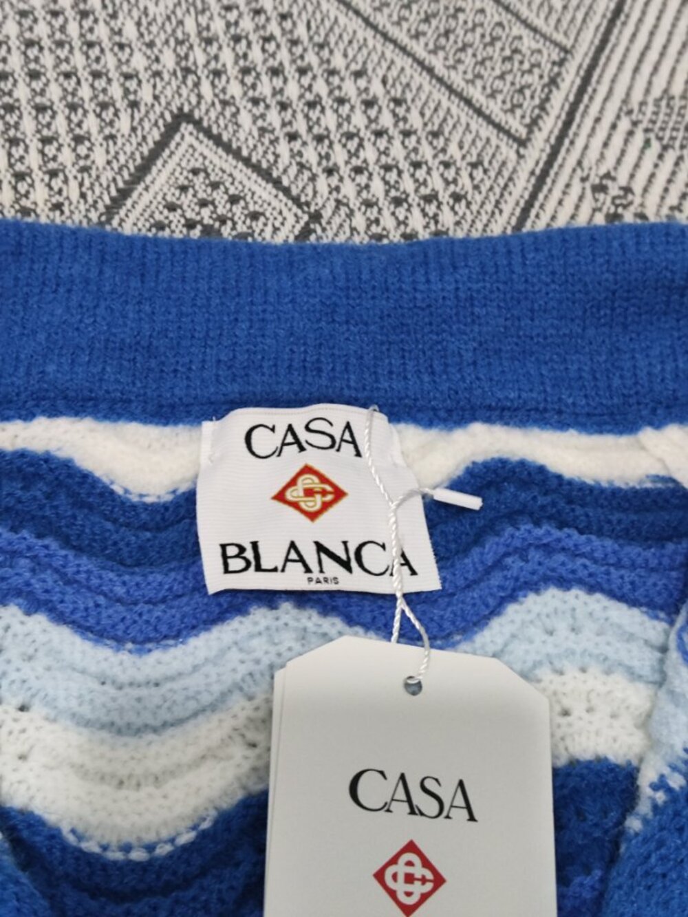 Casablanca Wavy Openwork Knit Cardigan and Shorts Set - Picture 5 of 12